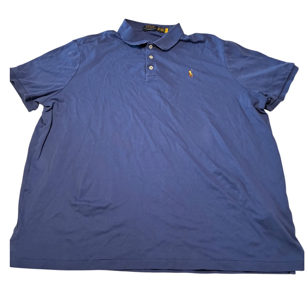 Polo Ralph Lauren Mens Blue Polo Shirt Classic Fit Short Sleeve XXL
